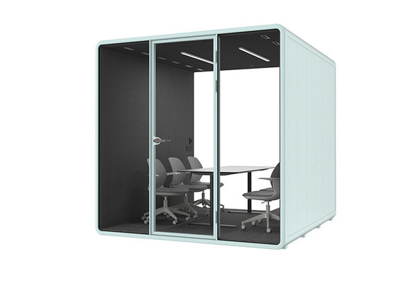 Soundproof Office Pod with 4-6 Person Capacity Modular Acoustic Cabin Laminated Glass Silence Pod
