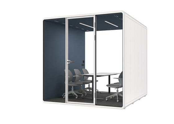 Soundproof Office Pod with 4-6 Person Capacity Modular Acoustic Cabin Laminated Glass Silence Pod