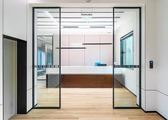Custom Aluminum Glass Partitions with Tempered Glass Panels