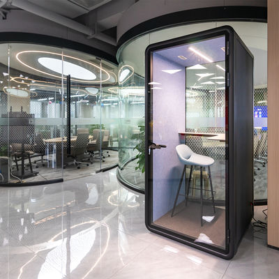 Modern Silent Booth with Low Noise Air Circulation and Sound Damping Felt & Polyester Fiber for Office Meetings