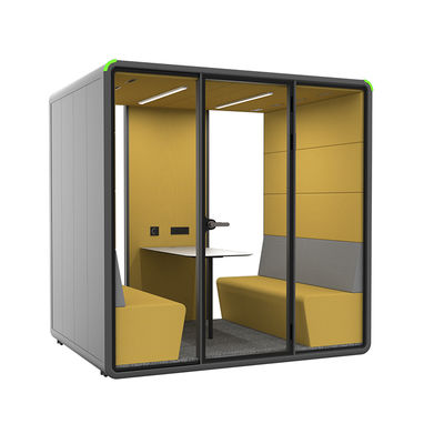 Office Padding Pods Acoustic Fabric Padding Soundproof Phone Booth with Sofa Desk Furniture