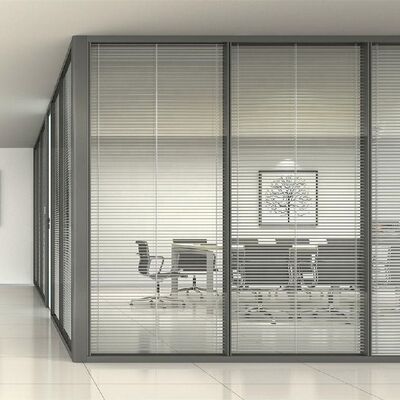 Office Glass Wall Partition Modern Space Design Aluminium Framed Modular Wall Glass Partition Glazed Office Screens