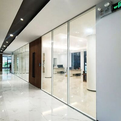 Acoustic Modular clear Tempered Glass Partition Wall for Office