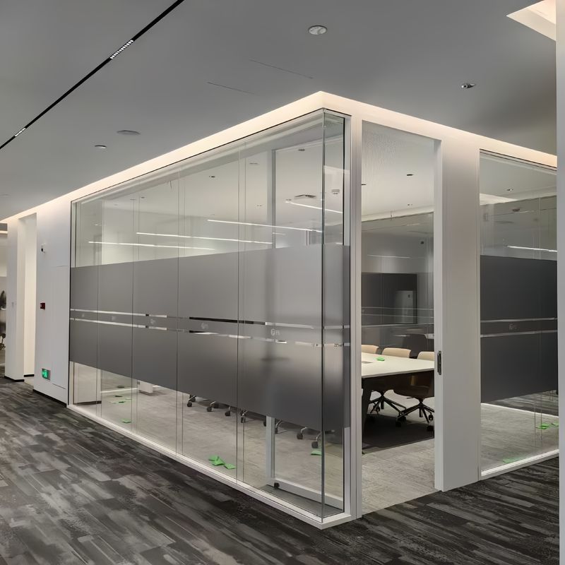 Aluminum Framed Glass Partition Wall 5+5mm Tempered Glass