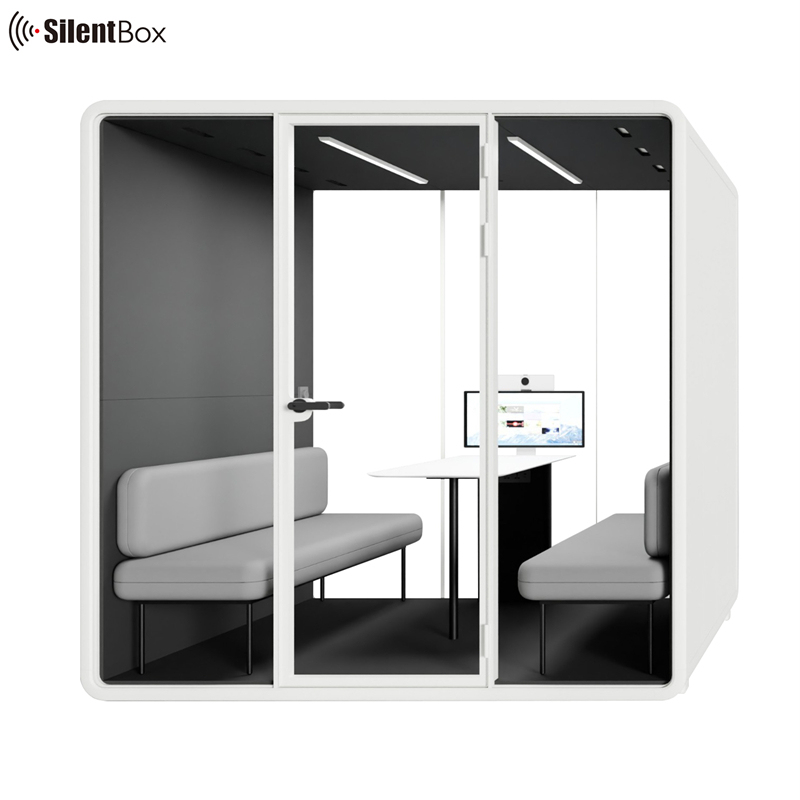 Modern Soundproof Booth with Removable Cover and Low Noise Air Circulation for Office and Home Use