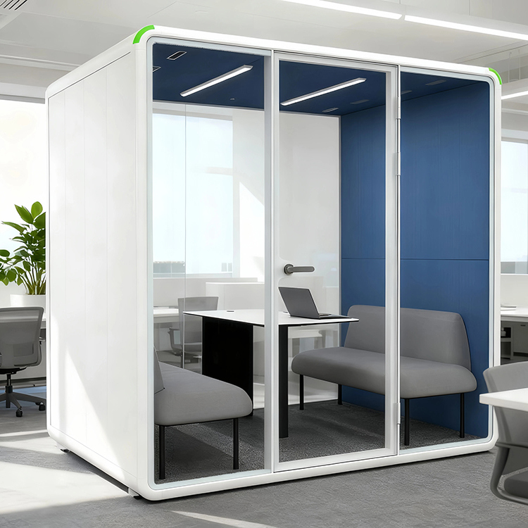 2300x1785x2338mm Size Steel Frame Acoustic Interior Meeting Pod Silent Booth for Office