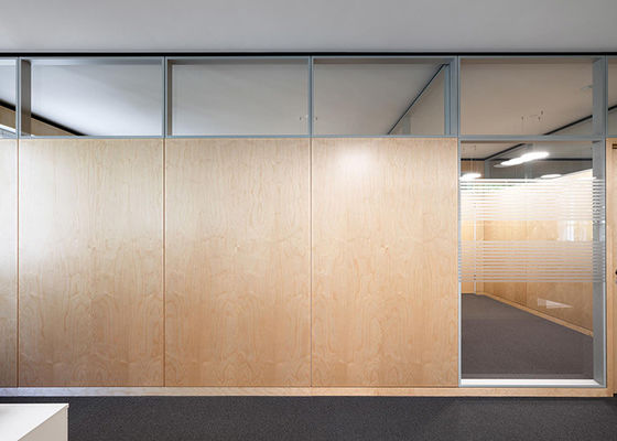 Hệ thống tường ngăn kính rắn cắt giảm Thép melamine HPL với cửa