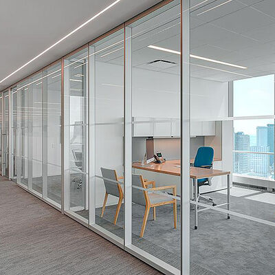 Office Glass Wall Partition Thiết kế không gian hiện đại Aluminium Frame Modular Wall Glass Partition Màn hình văn phòng kính